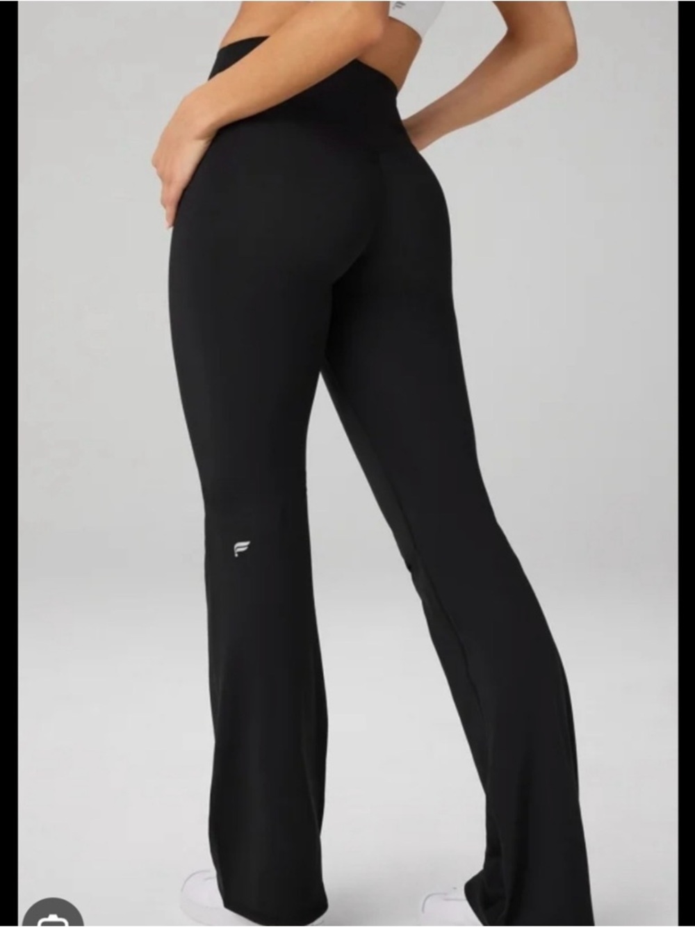 Fabletics Pure Luxe High-Waist Black Flare Active Pants Sz XL